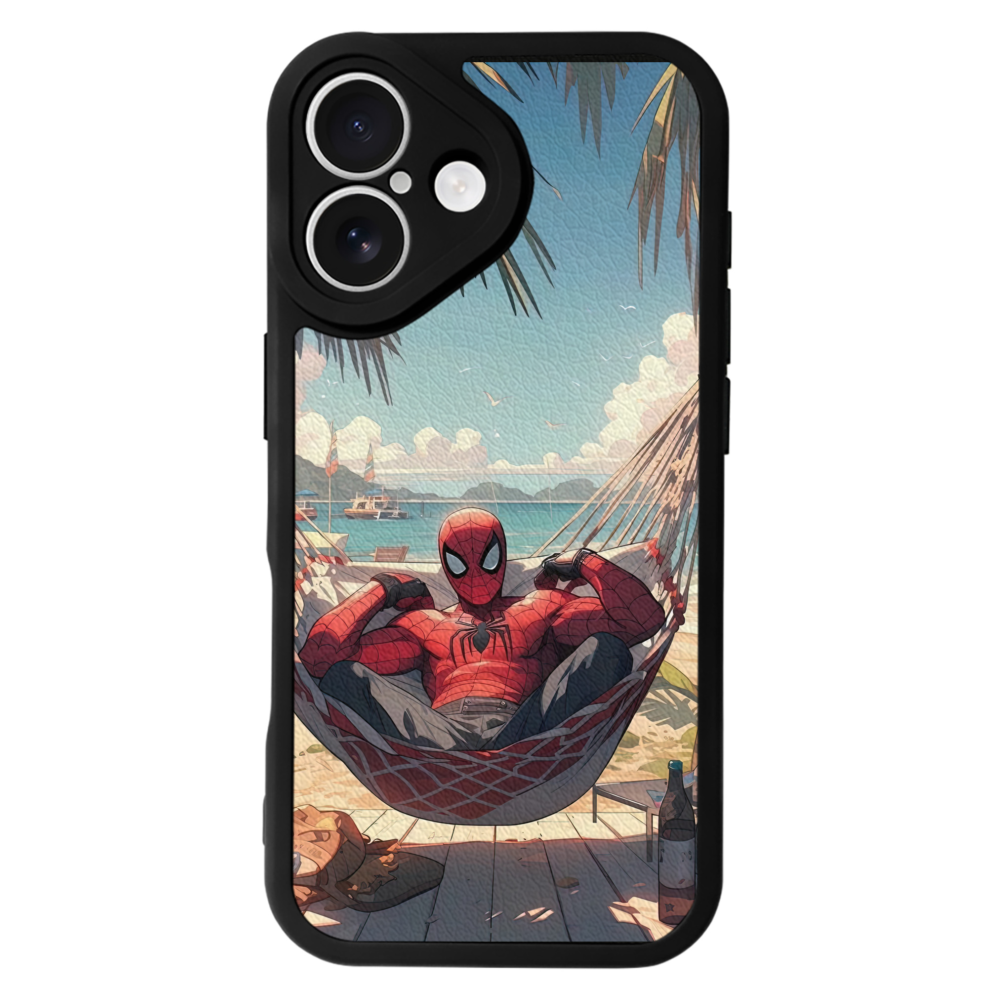 Spider Man スパイダーマン 【iPhone 16シリーズ対応】シリコンスマホケース（レザー調） 材質：シリコン